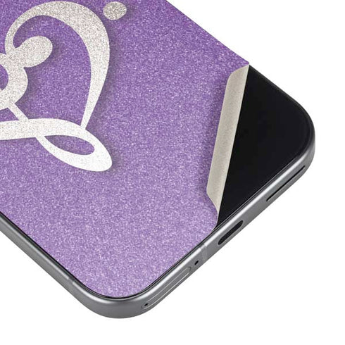 Purple Glitter Musical Heart Google Pixel 9 Skin